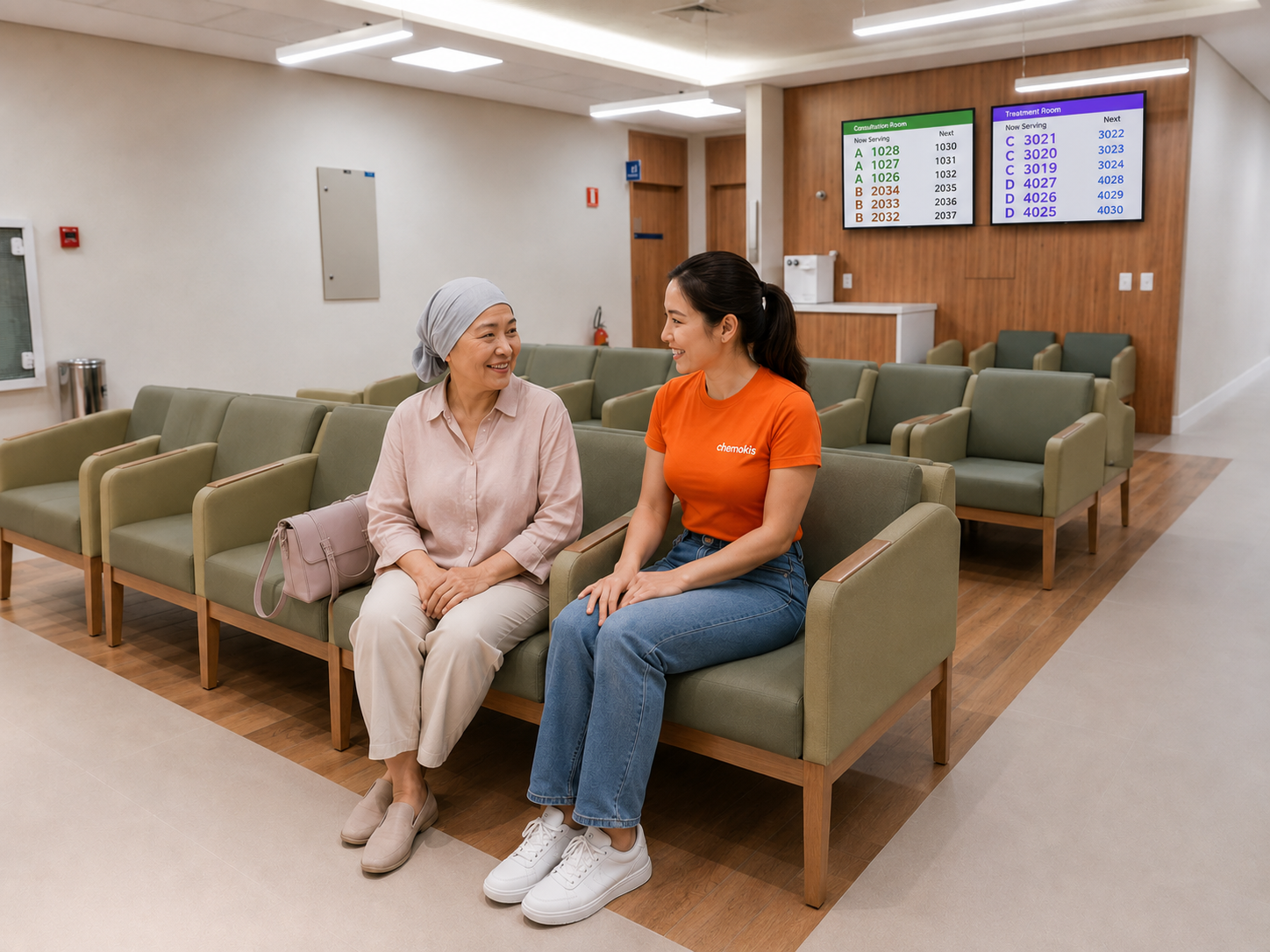 Chemokis support in a hospital waiting area